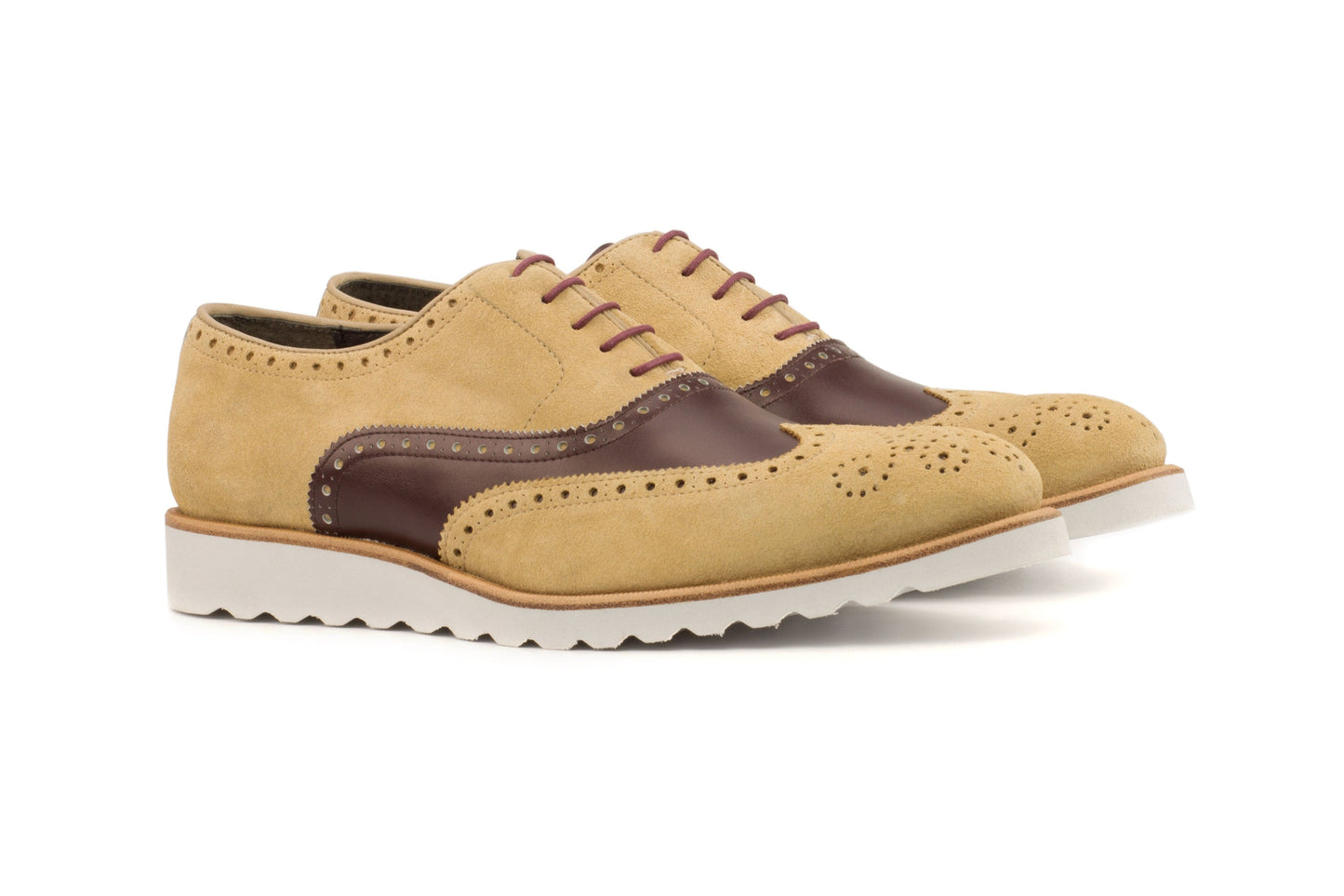 Brogue Mens Leather Shoes - Suede 