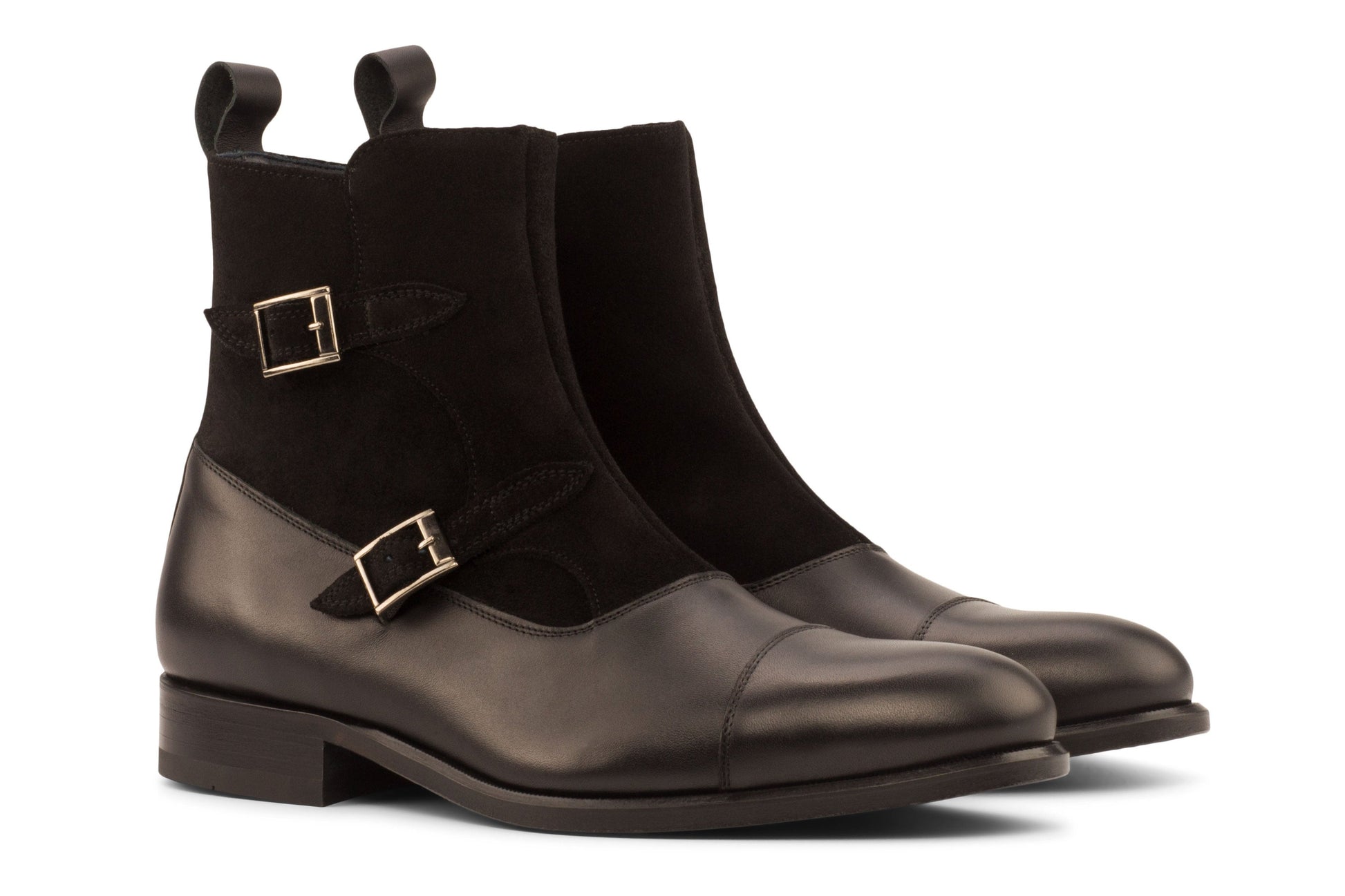 Double Monk Boots - Black