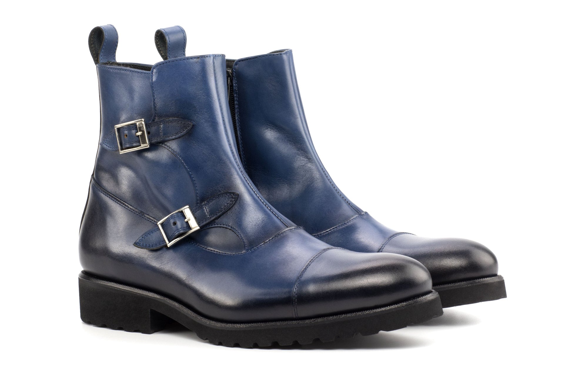 Double Monk Boots - Navy