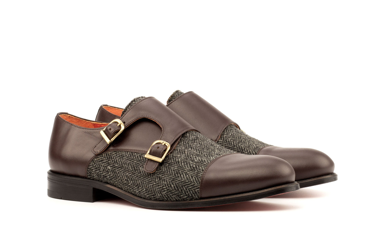 Double Monk Shoes - Dark Brown