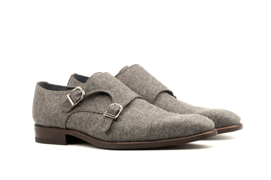 Double Monk Shoes - Grey