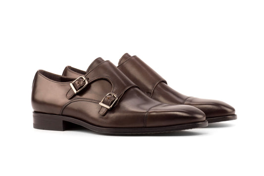 Double Monk Shoes - Dark Brown