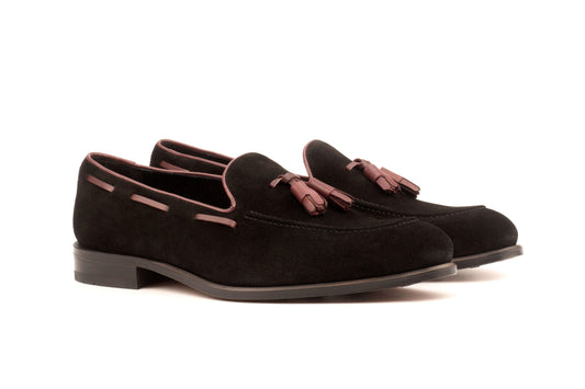 Loafer Shoes - Black Suede