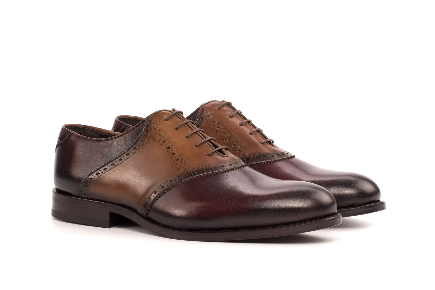 Saddle Oxford Shoes - Dark Brown