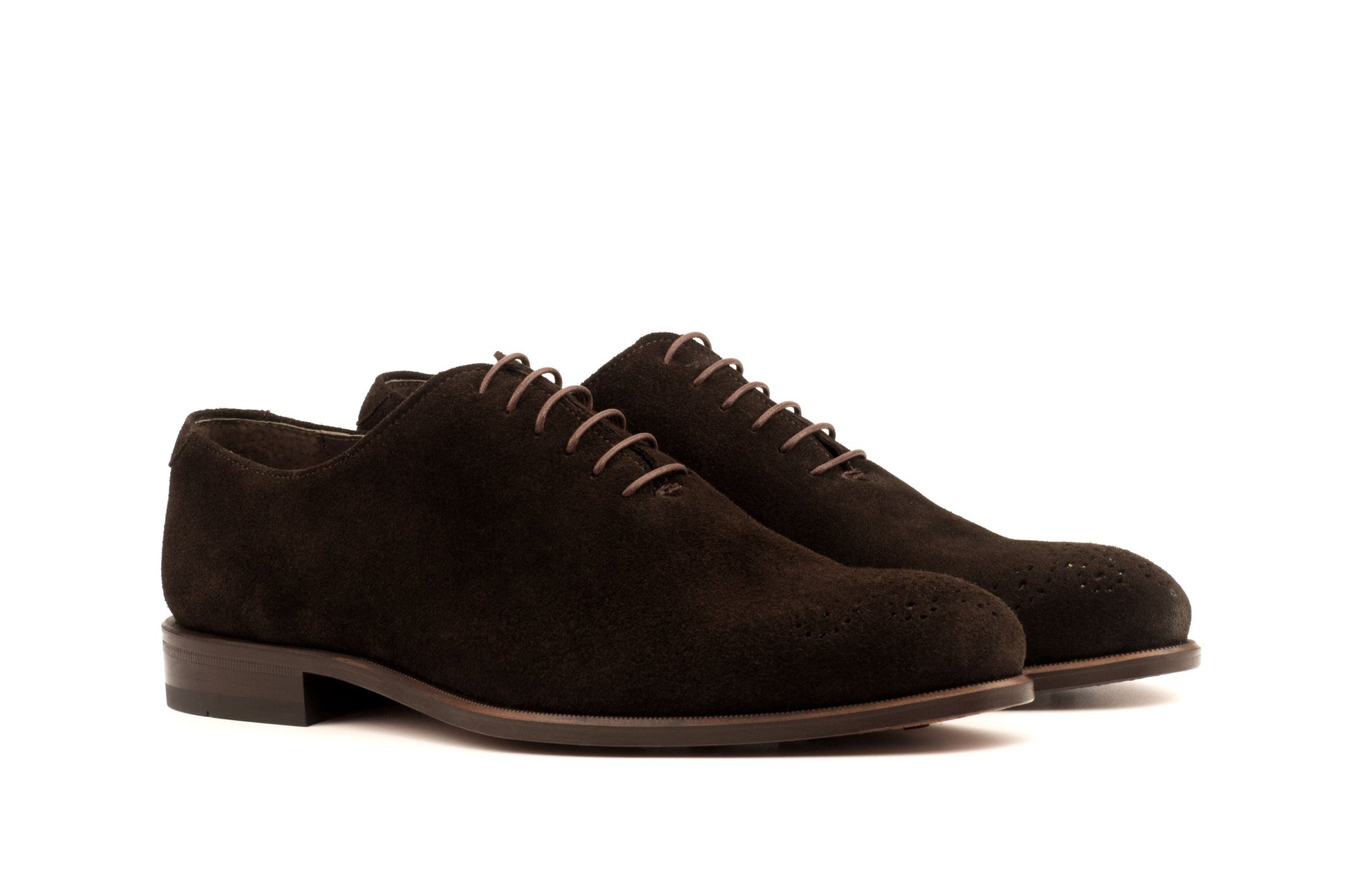 Wholecut Shoes - Dark Brown Suede